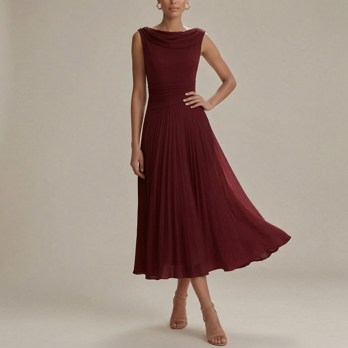 Elytia | Elegancka Plisowana Sukienka Midi