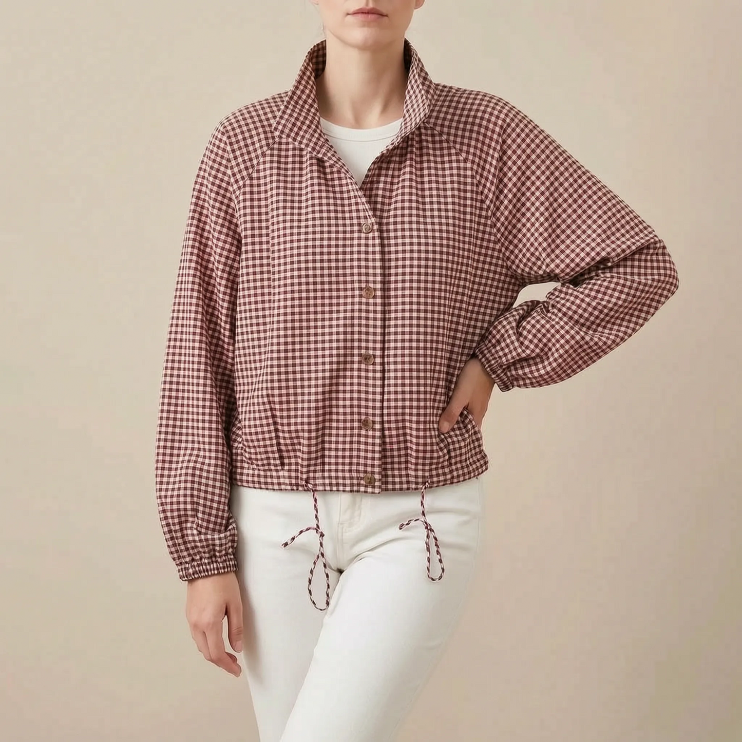 Plaidly | Krótka Kurtka Wiosenna Damska W Kratę