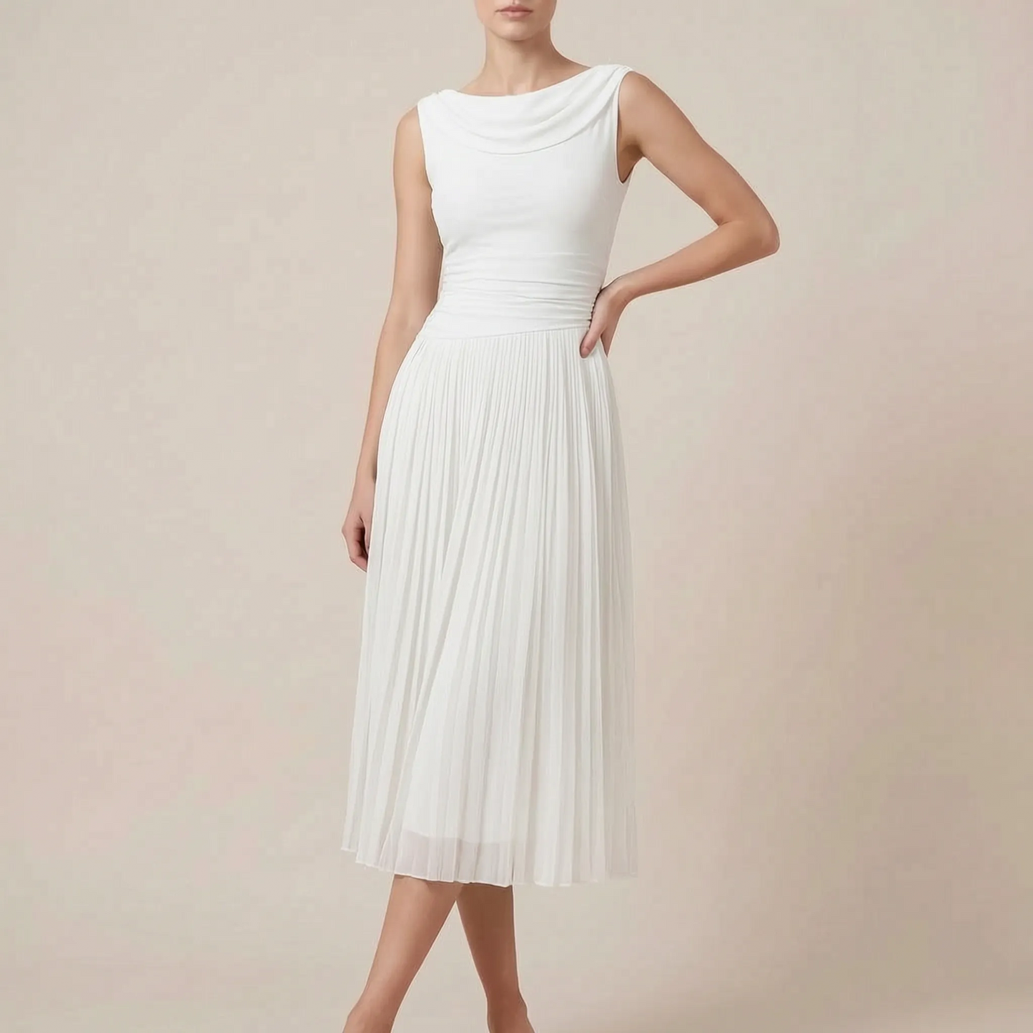 Sylphos | Minimalistyczna Elegancka Sukienka Midi