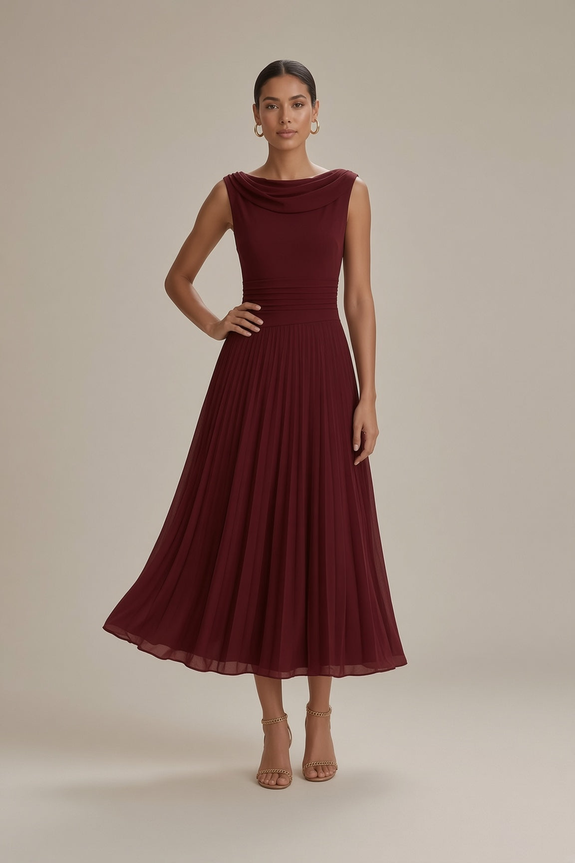 Elytia | Elegancka Plisowana Sukienka Midi