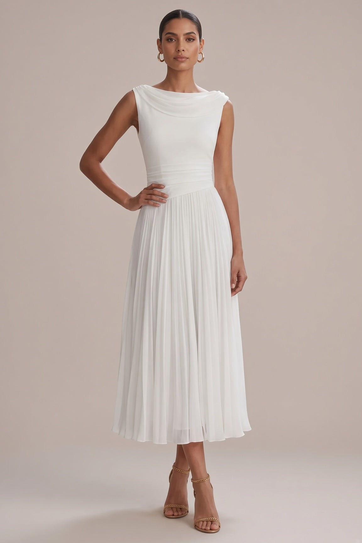 Elytia | Elegancka Plisowana Sukienka Midi
