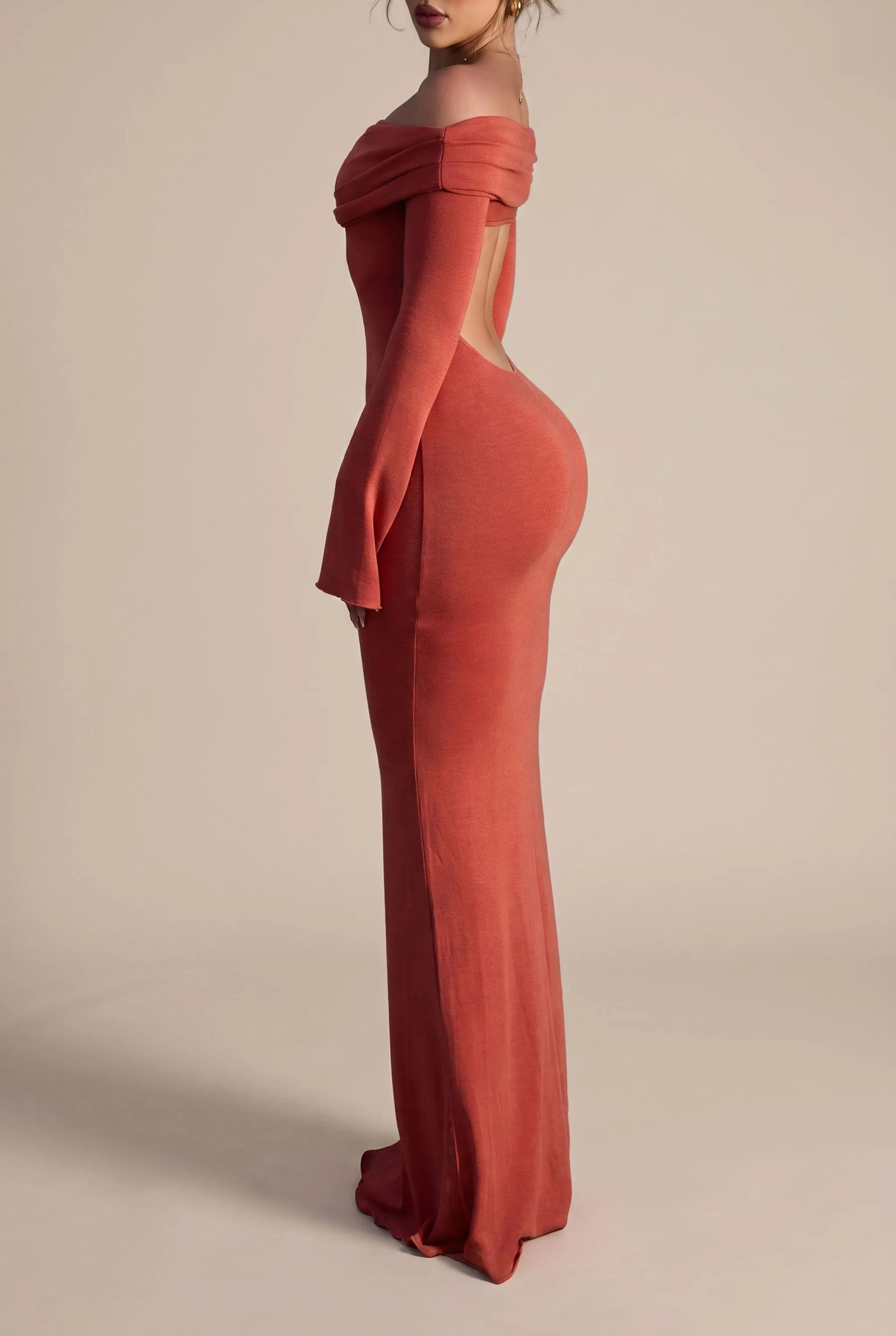 Aliven | Długa Dopasowana Sukienka