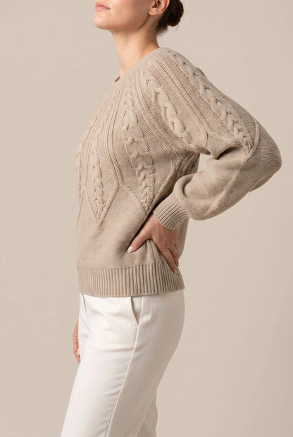 AuraKnit | Elegancki Sweter Damski Z Warkoczowym Splotem