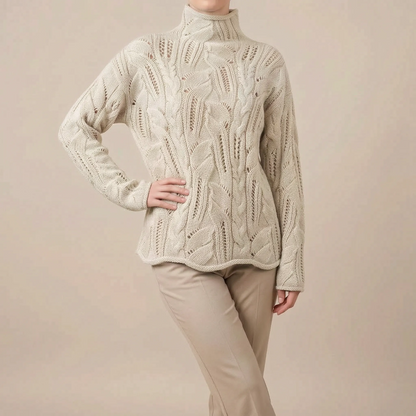 AuraWeave | Puszysty Sweter Damski Z Golfem