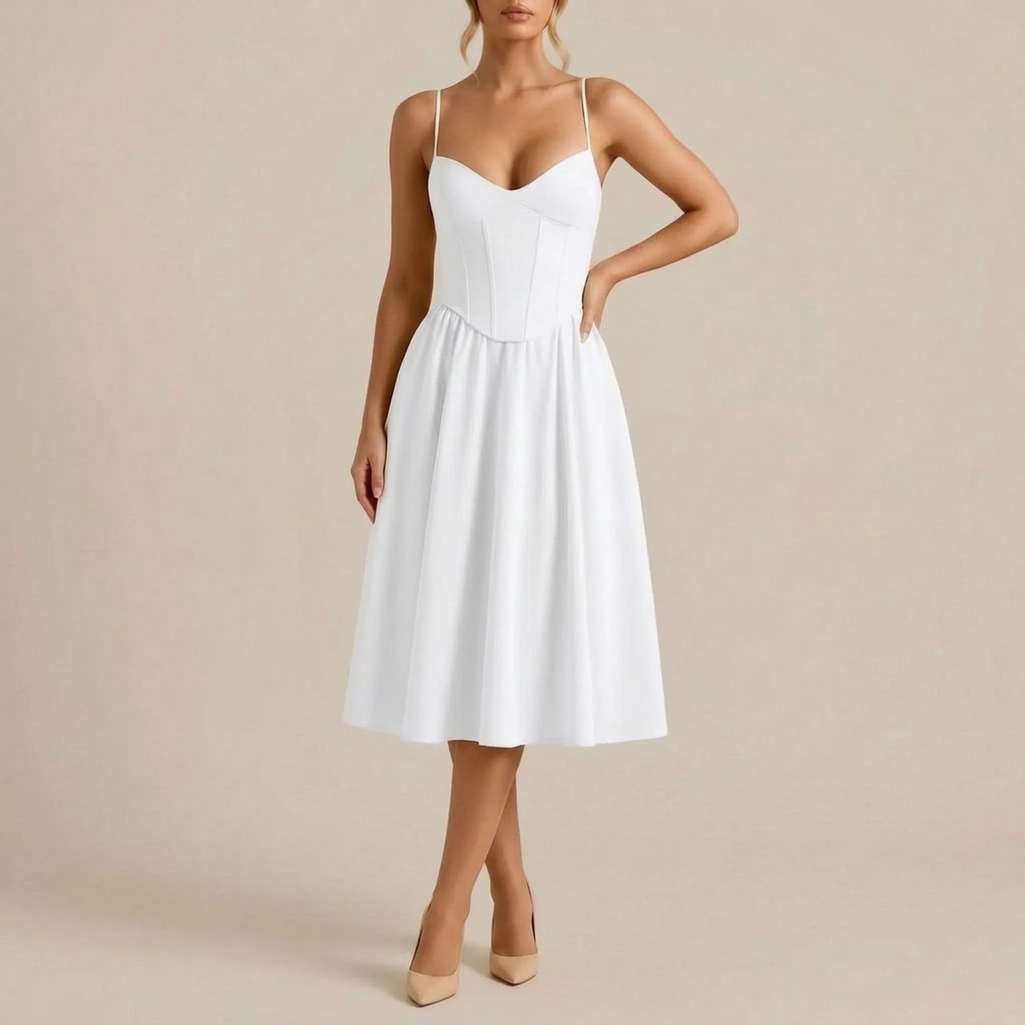 Aureliae | Sukienka Midi Z Gorsetem