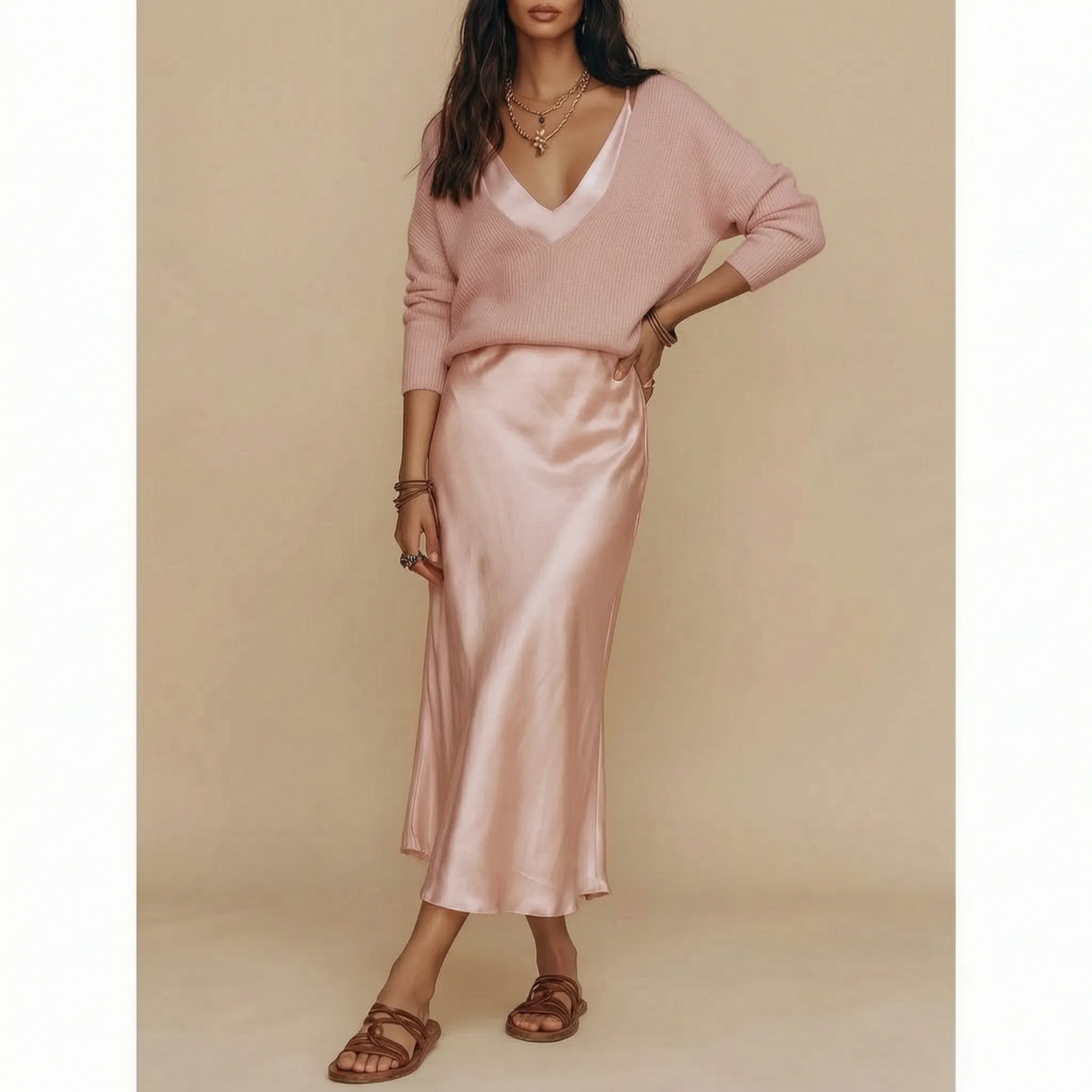 Avaria | Elegancki Luźny Casualowy Dwuczęściowy Komplet