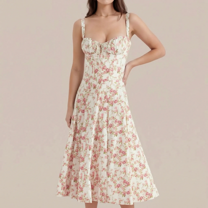 Bloomia | Sukienka Midi Z Botanicznym Wzorem