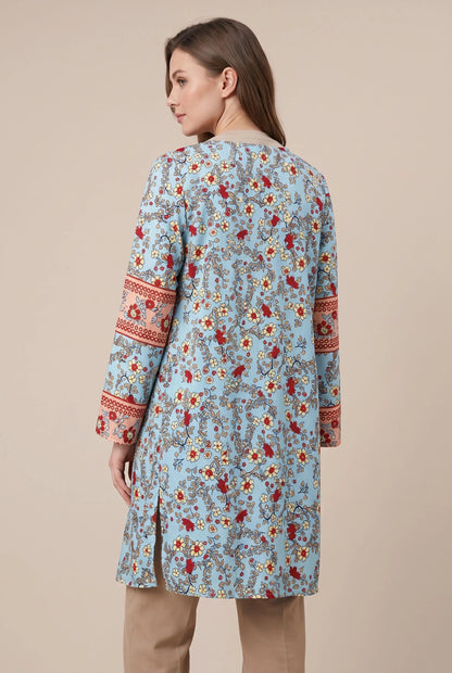 Bohira | Cienki Kardigan Damski Długi Z Motywem Boho