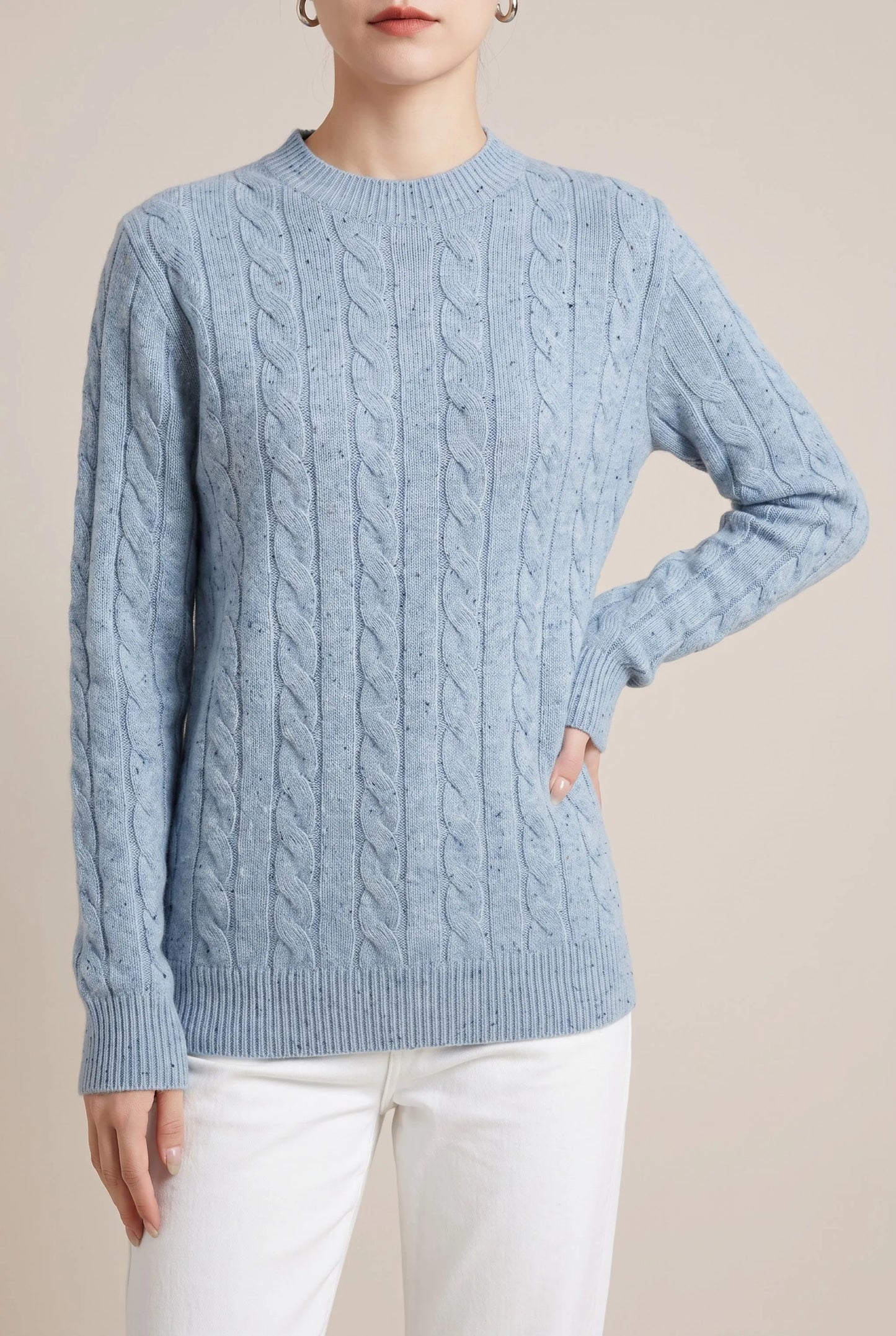 Cablea | Damski Sweter Z Warkoczowym Splotem