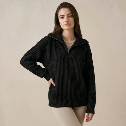 CozyVibe | Ciepły Sweter Damski Z Kołnierzykiem
