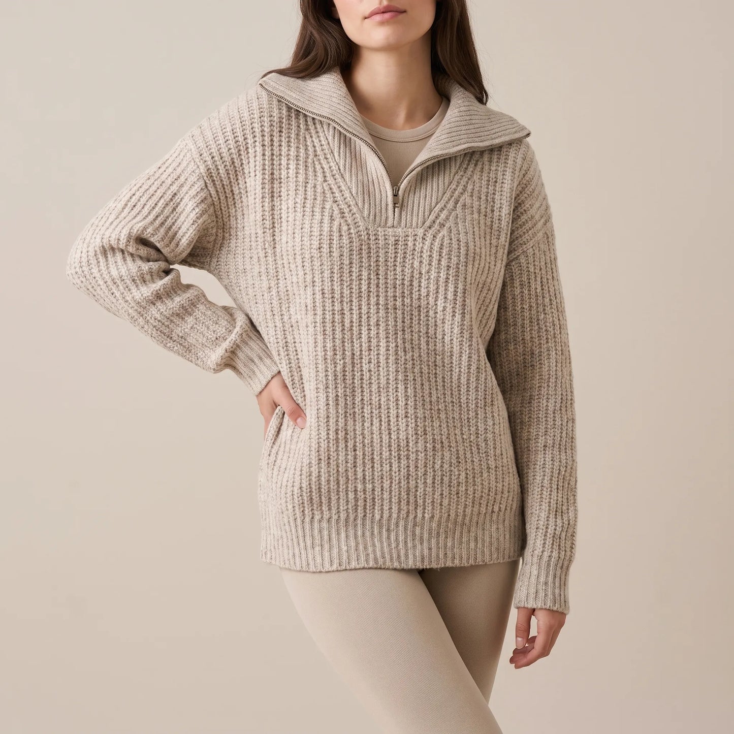 CozyVibe | Ciepły Sweter Damski Z Kołnierzykiem