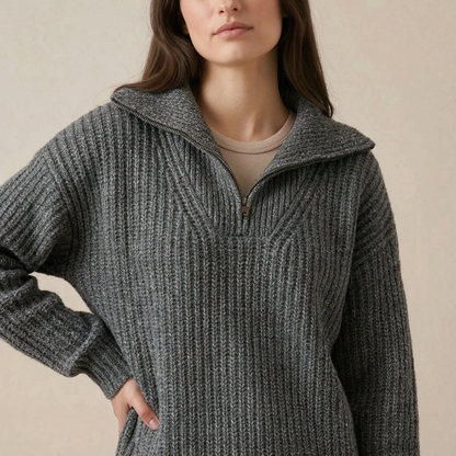 CozyVibe | Ciepły Sweter Damski Z Kołnierzykiem