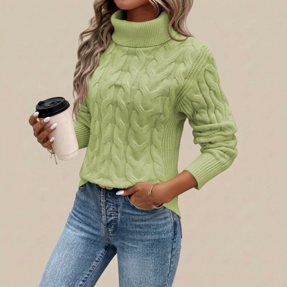 Cozyllia | Różowy Sweter Z Golfem Damski