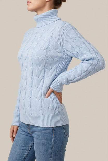 Cozyllia | Różowy Sweter Z Golfem Damski