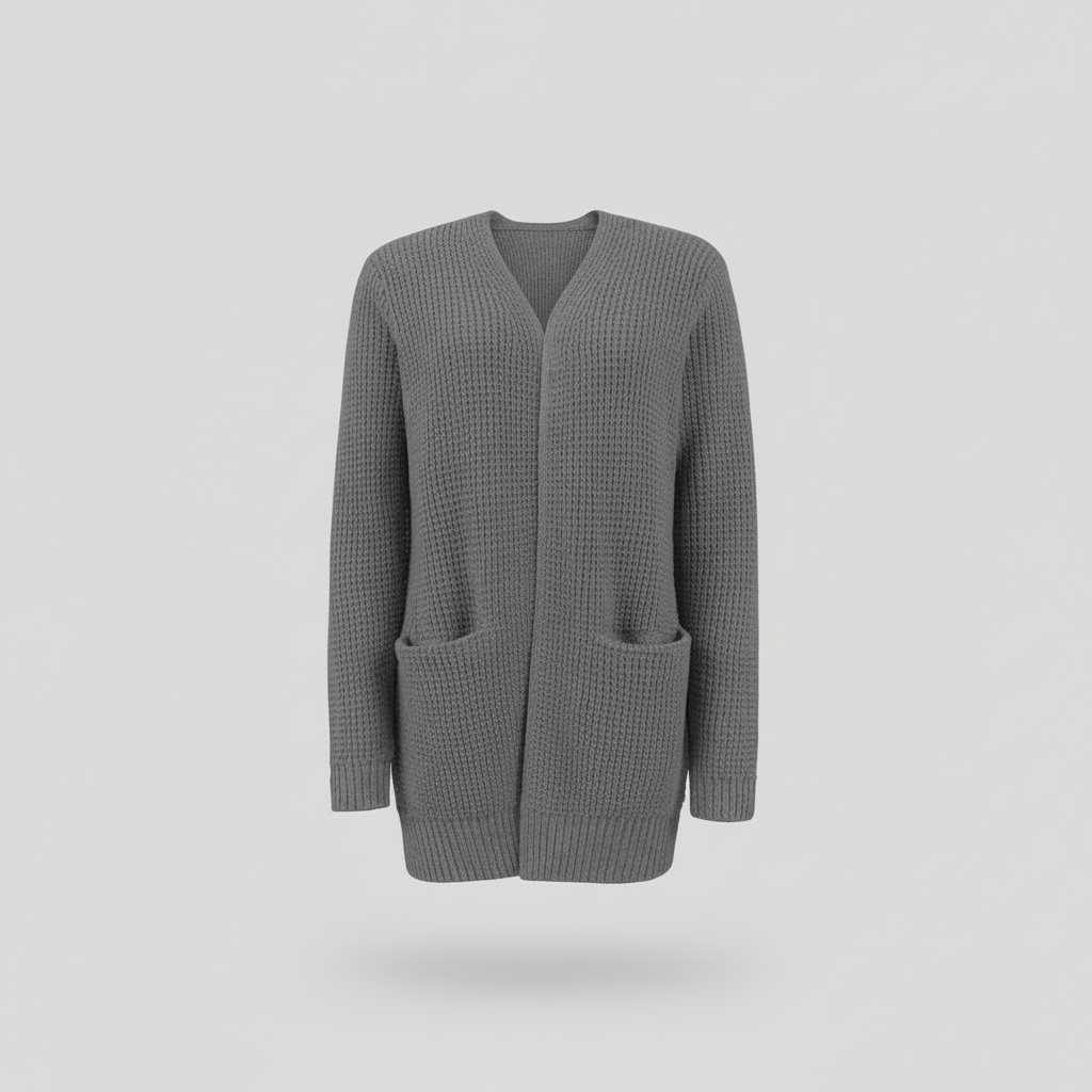 Czarny Długi Kardigan Damski | Stylowy Element Garderoby