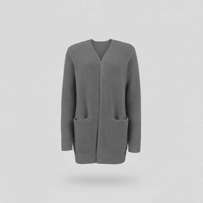 Czarny Długi Kardigan Damski | Stylowy Element Garderoby