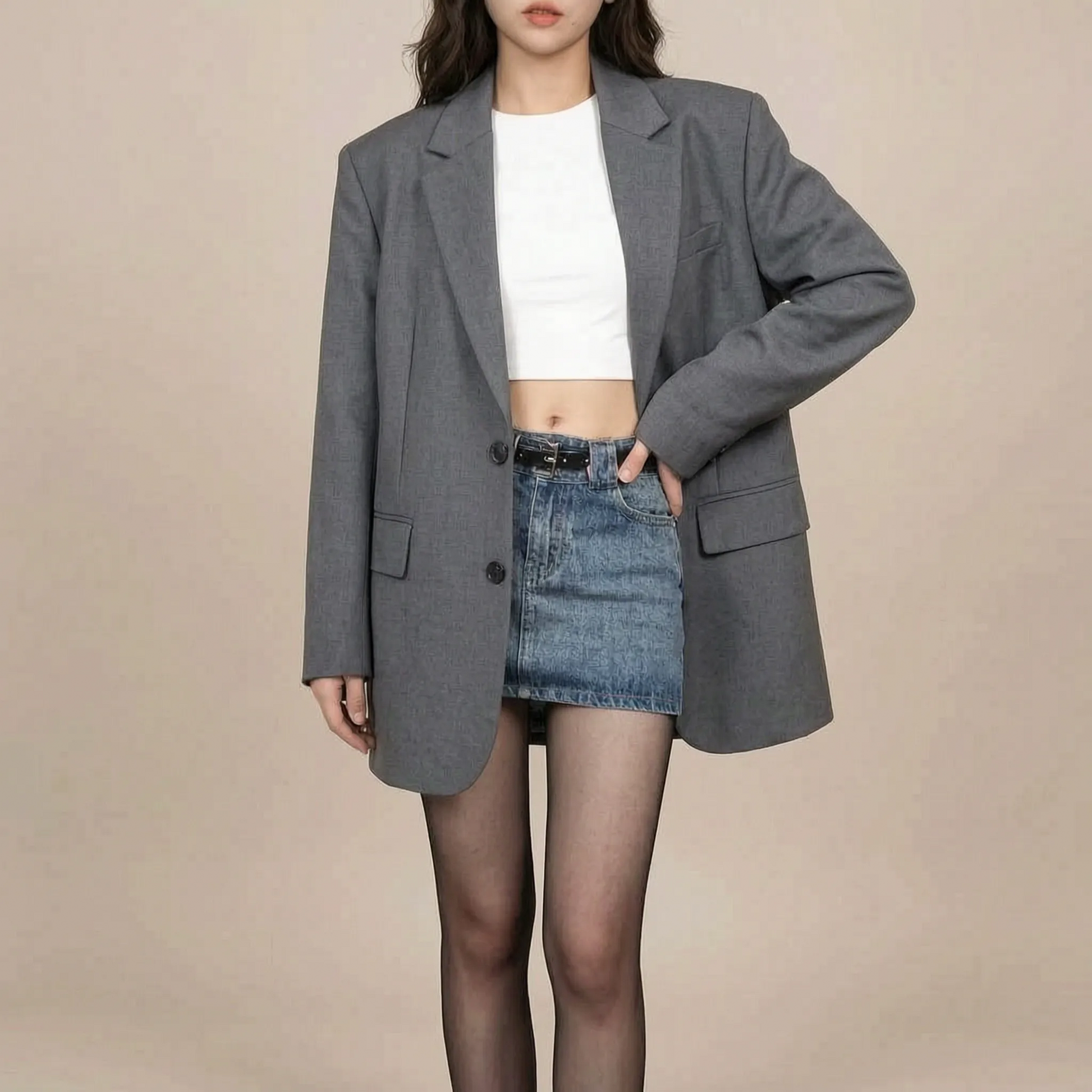 Dalina | Czarna Marynarka Damska Oversize