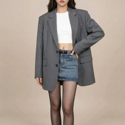 Dalina | Czarna Marynarka Damska Oversize