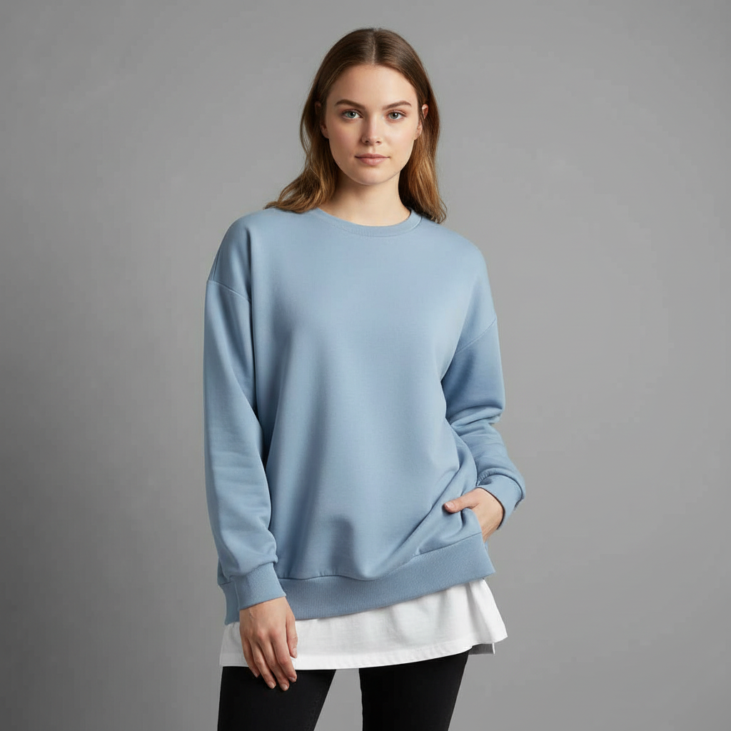 Damska Bluza Oversize z Okrągłym Dekoltem | Bluza Damska