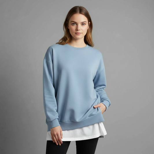 Damska Bluza Oversize z Okrągłym Dekoltem | Bluza Damska