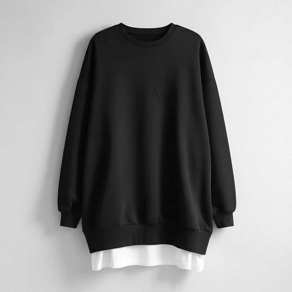 Damska Bluza Oversize z Okrągłym Dekoltem | Bluza Damska