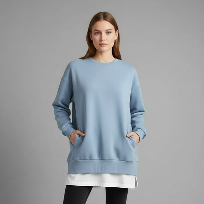 Damska Bluza Oversize z Okrągłym Dekoltem | Bluza Damska