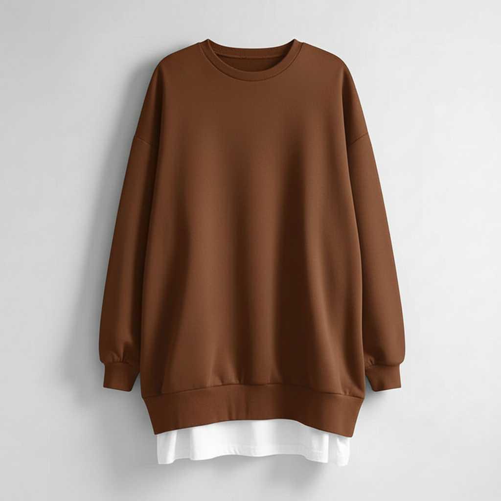 Damska Bluza Oversize z Okrągłym Dekoltem | Bluza Damska