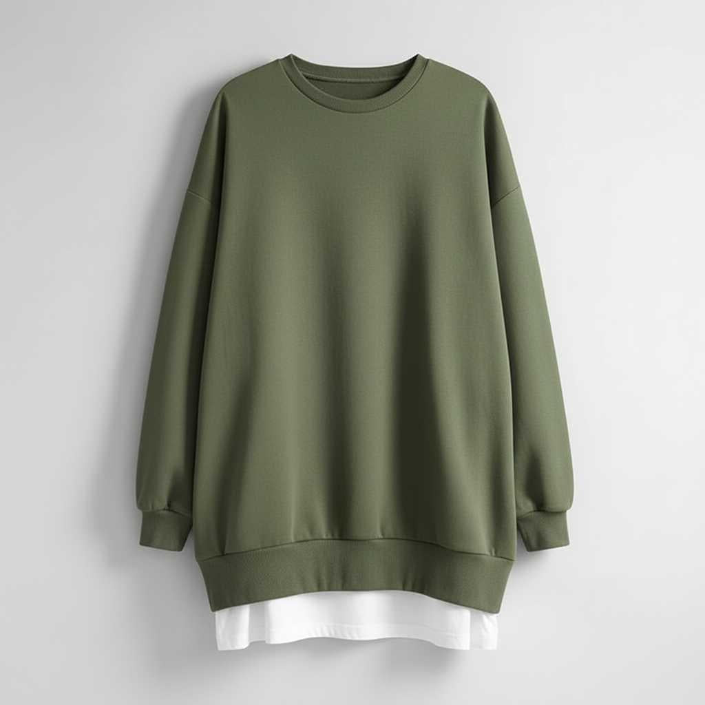 Damska Bluza Oversize z Okrągłym Dekoltem | Bluza Damska