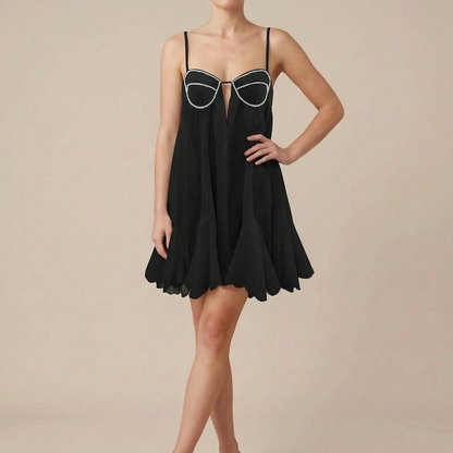 Dazlyn | Rozkloszowana Krótka Sukienka Babydoll