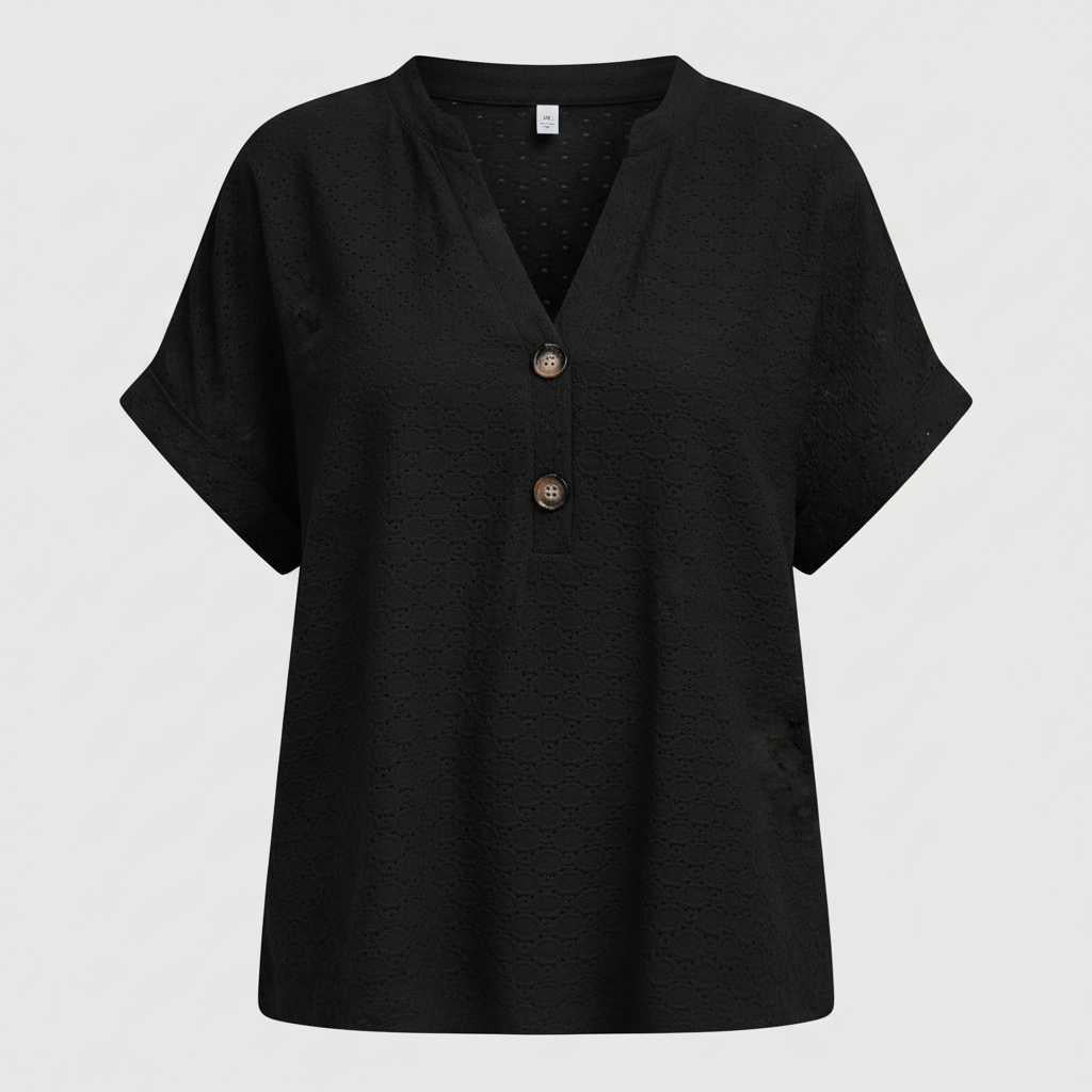 Elegancki Top Damski V-Neck Krótki Rękaw | Topy Damskie