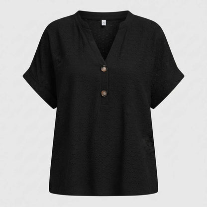Elegancki Top Damski V-Neck Krótki Rękaw | Topy Damskie