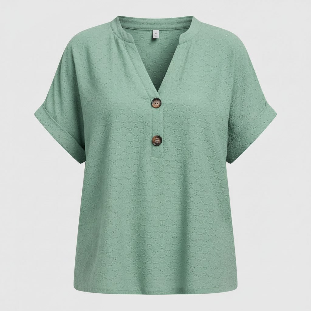 Elegancki Top Damski V-Neck Krótki Rękaw | Topy Damskie