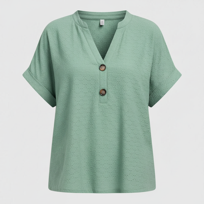 Elegancki Top Damski V-Neck Krótki Rękaw | Topy Damskie