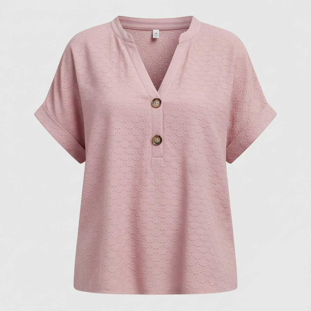 Elegancki Top Damski V-Neck Krótki Rękaw | Topy Damskie
