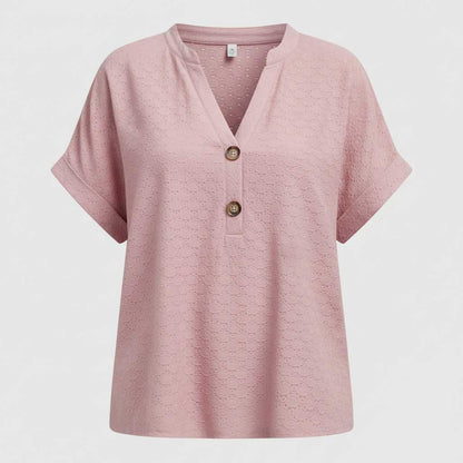 Elegancki Top Damski V-Neck Krótki Rękaw | Topy Damskie