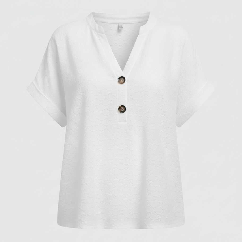 Elegancki Top Damski V-Neck Krótki Rękaw | Topy Damskie