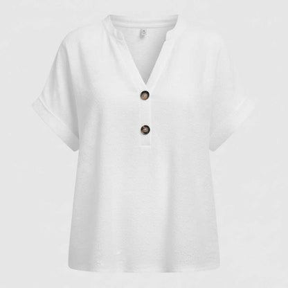 Elegancki Top Damski V-Neck Krótki Rękaw | Topy Damskie