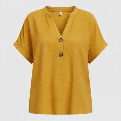 Elegancki Top Damski V-Neck Krótki Rękaw | Topy Damskie