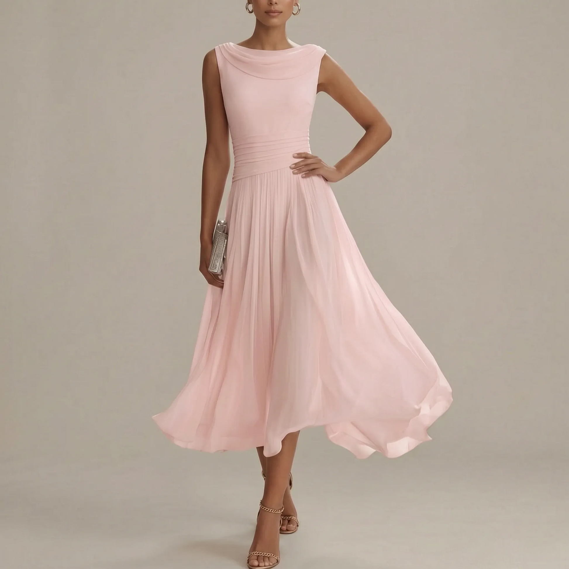 Elytia | Elegancka Plisowana Sukienka Midi