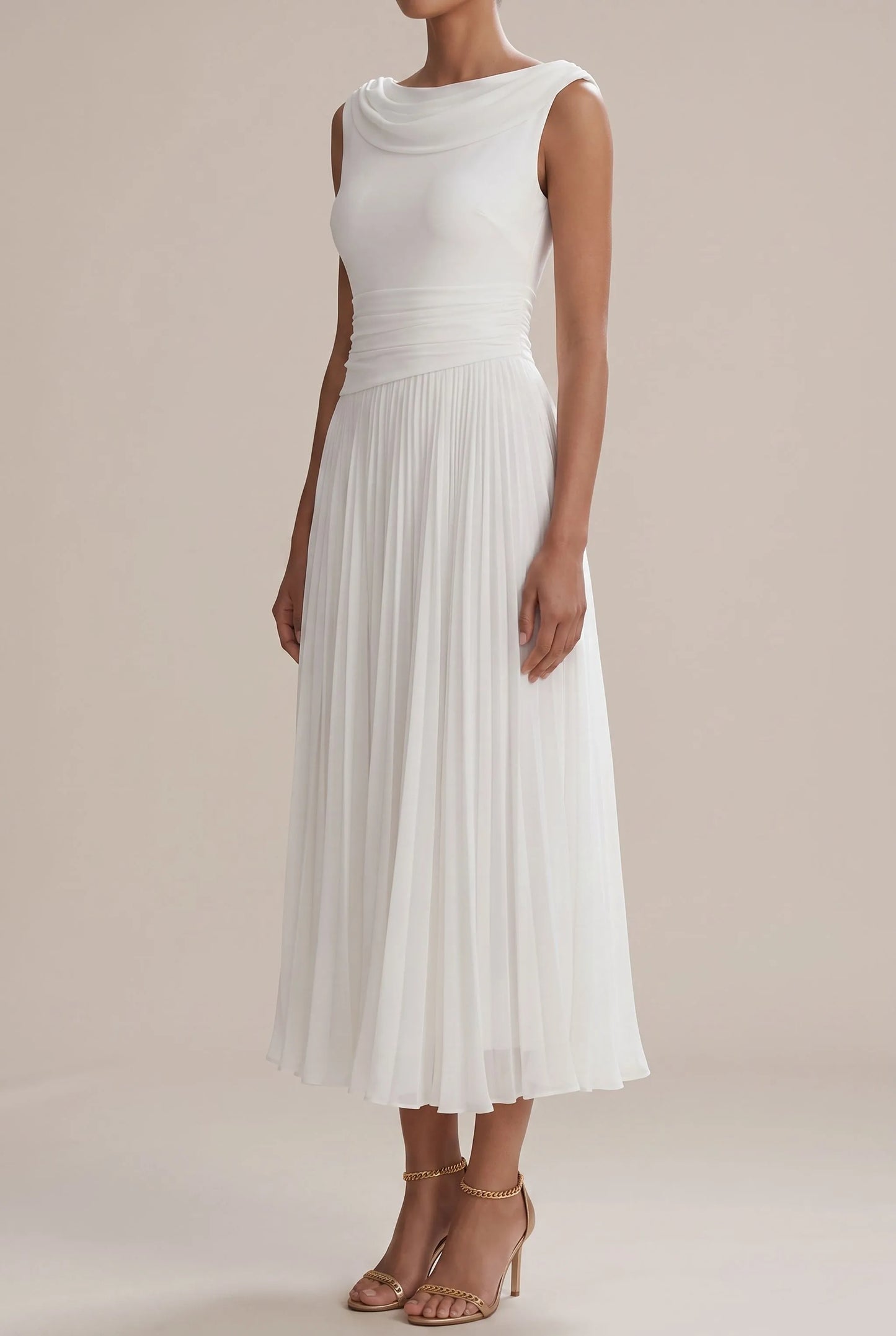 Elytia | Elegancka Plisowana Sukienka Midi