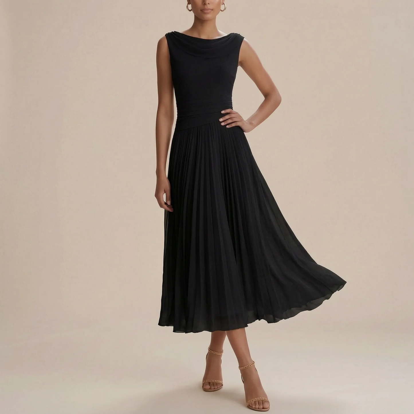 Elytia | Elegancka Plisowana Sukienka Midi