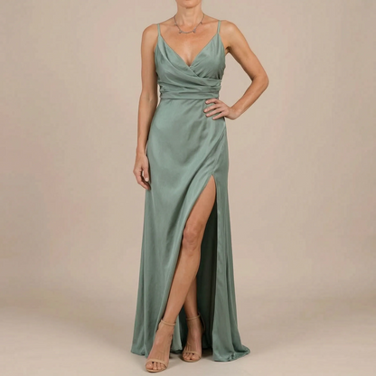 Evelia | Langes Abendkleid Mit Beinschlitz
