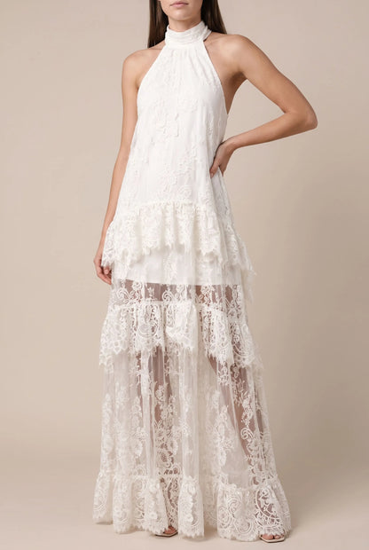 Evorla | Biała Letnia Sukienka Maxi W Stylu Boho