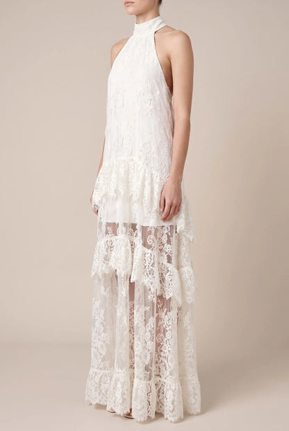 Evorla | Biała Letnia Sukienka Maxi W Stylu Boho