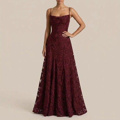 Floralia | Elegancka Sukienka Maxi Na Cienkich Ramiączkach