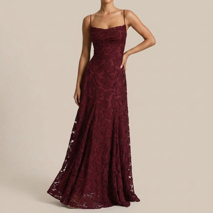 Floralia | Elegancka Sukienka Maxi Na Cienkich Ramiączkach
