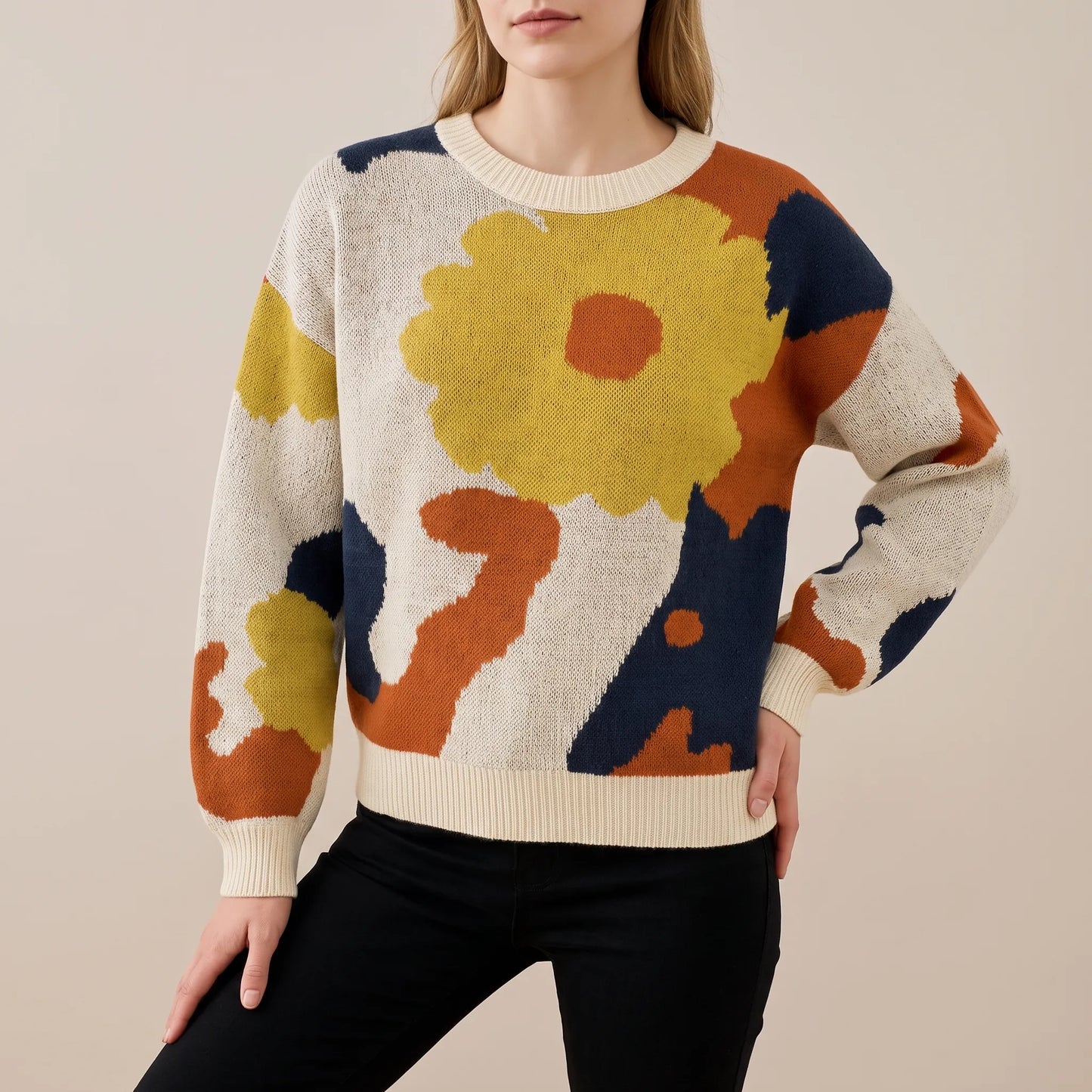 Florisana | Wzorzysty Sweter Damski