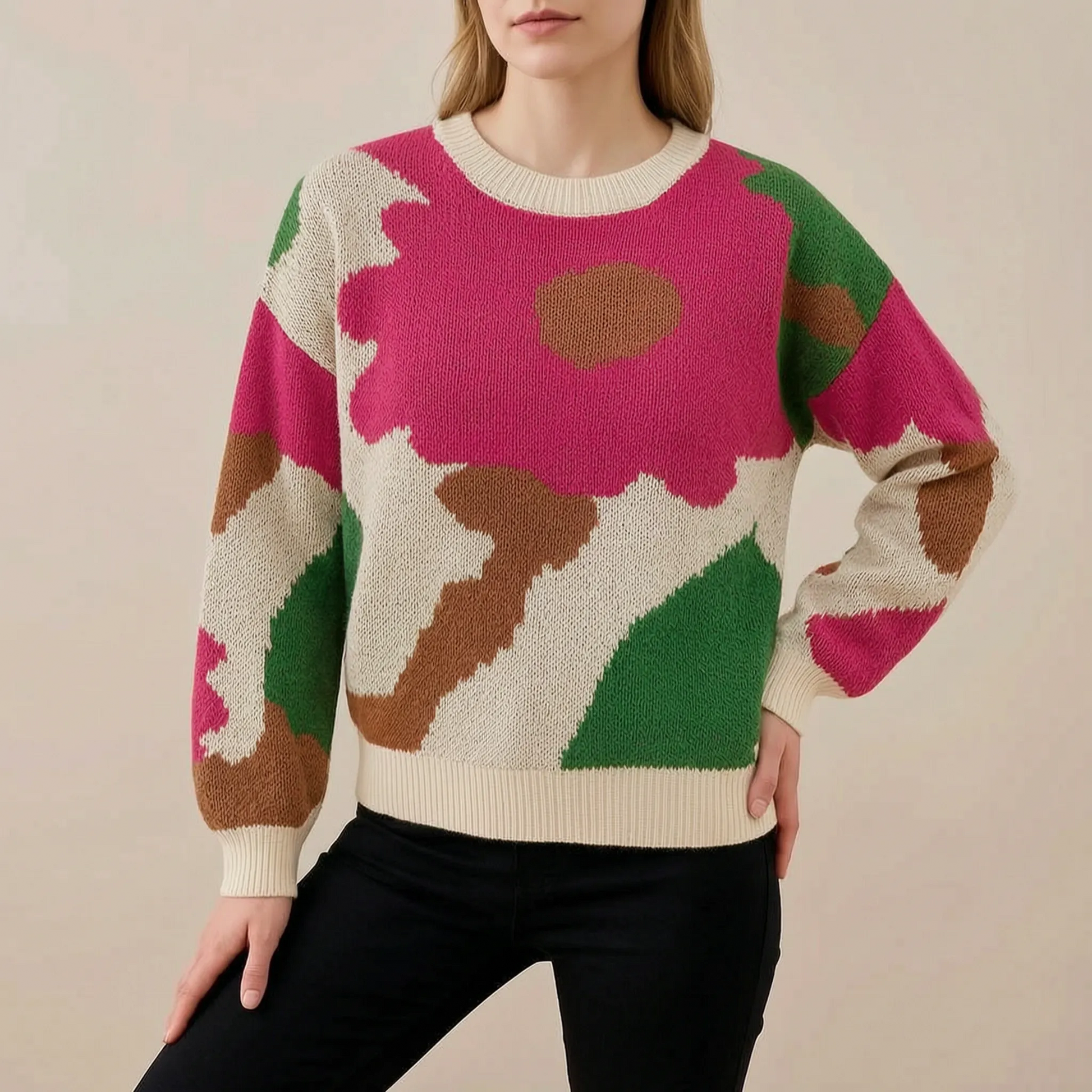 Florisana | Wzorzysty Sweter Damski