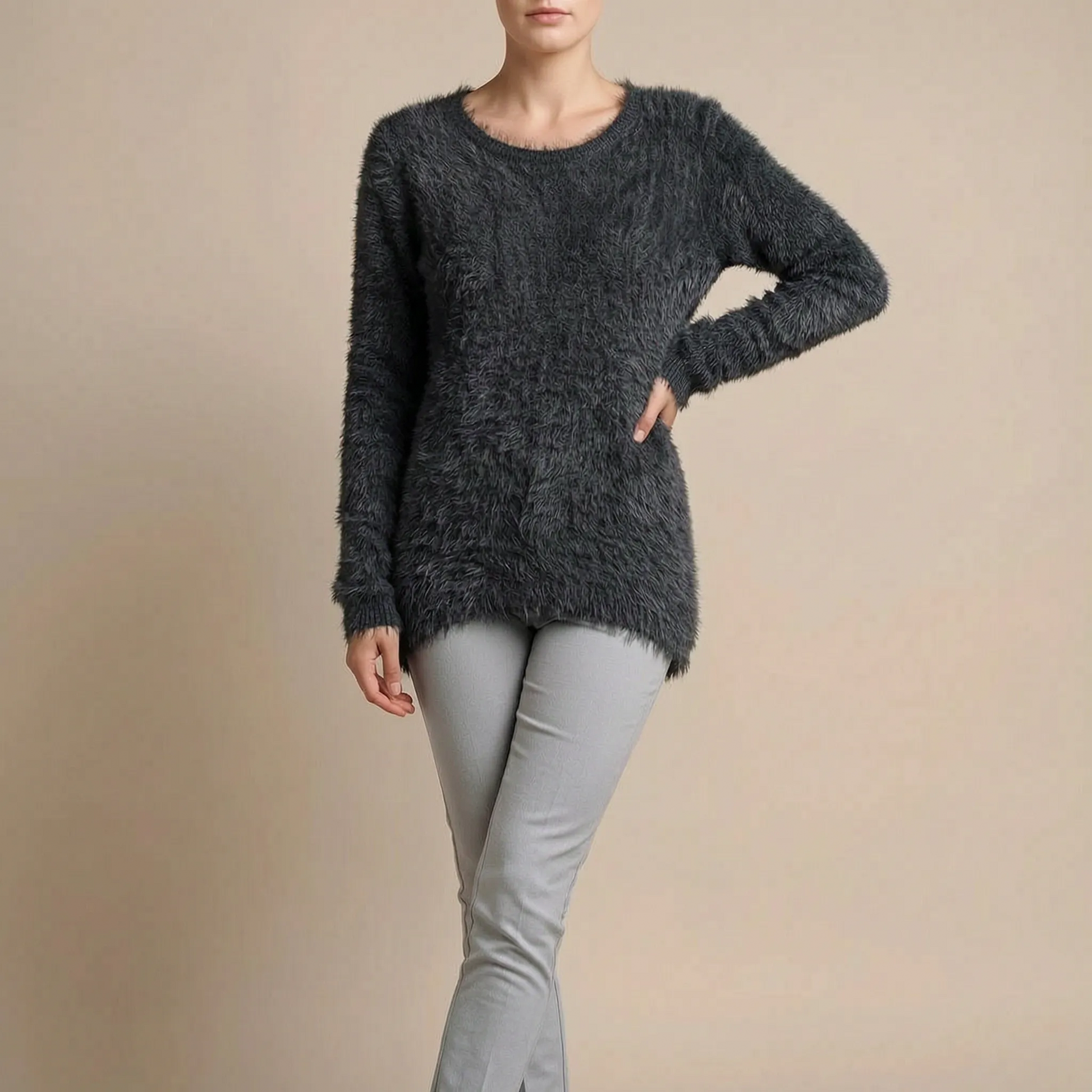 Fluffis | Puszysty Sweter Damski O Luźnym Kroju