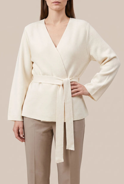 Knitova | Elegancka Kopertowa Marynarka Dzianinowa